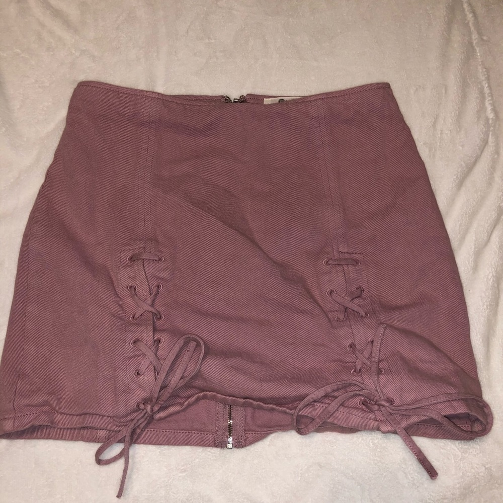 The impeccable pig tie up pink mini skirt